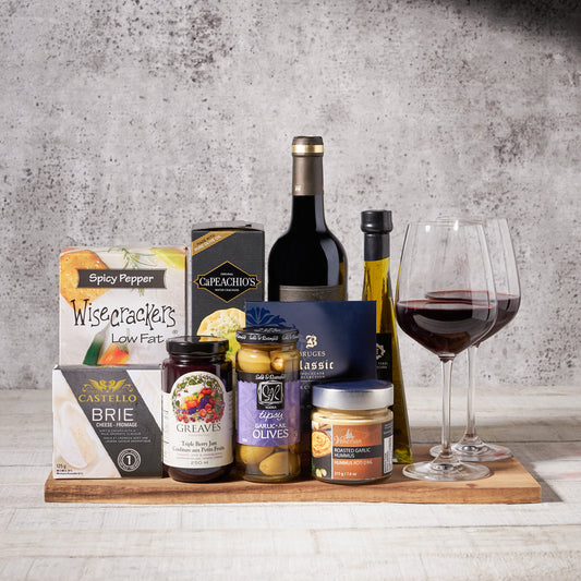 The Tuscany Wine Gift Basket, Wine Gift Baskets, Gourmet Gift Baskets, Cheese, Crackers